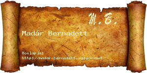 Madár Bernadett névjegykártya